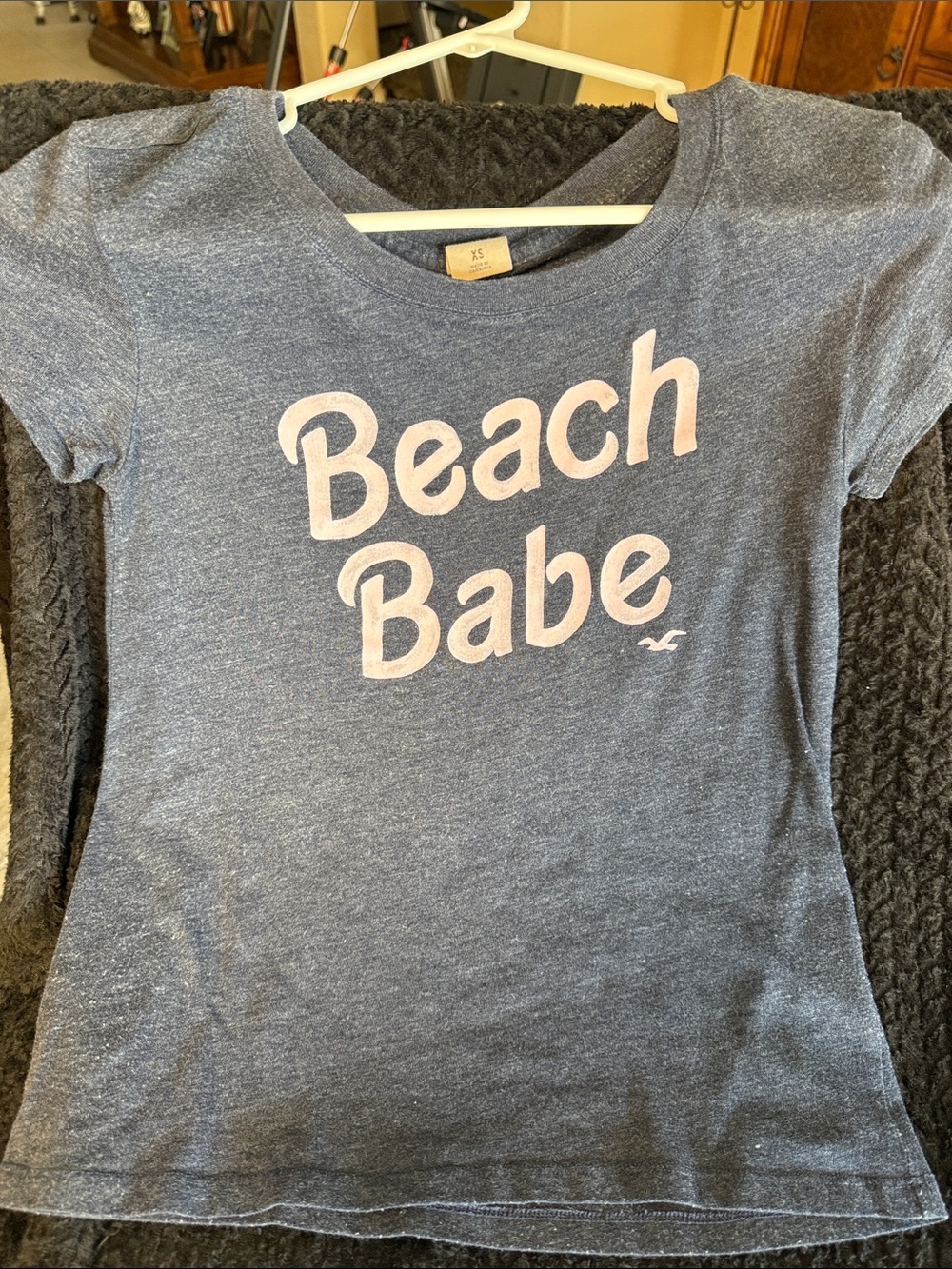 Hollister Heather Blue 'Beach Babe' Short Sleeve Tee
